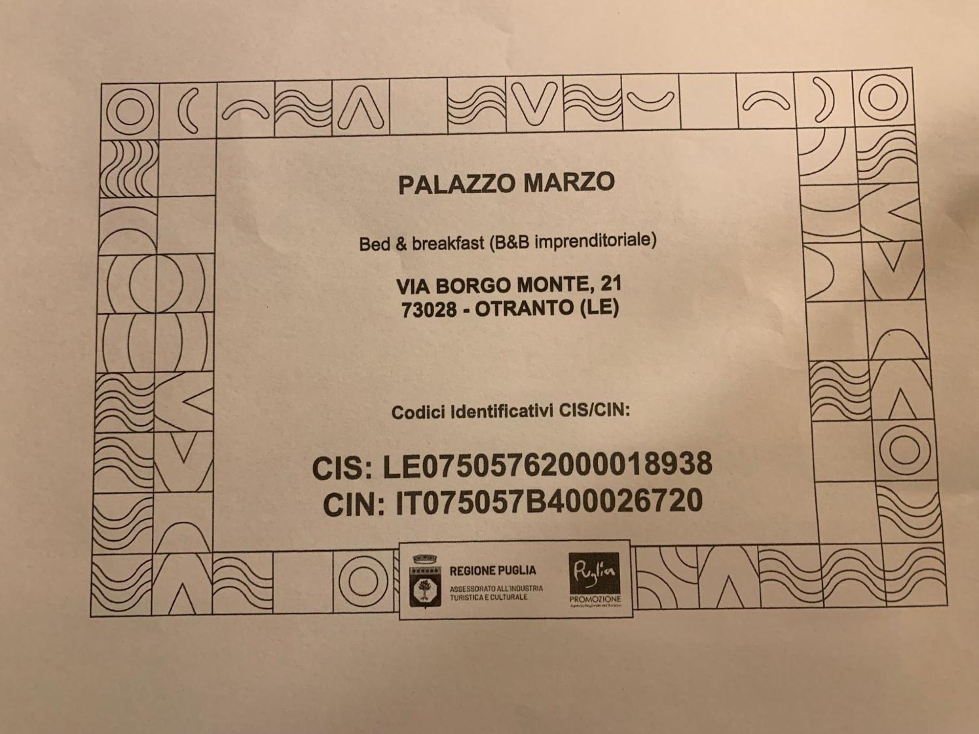 B&B Palazzo Marzo Οτράντο Εξωτερικό φωτογραφία